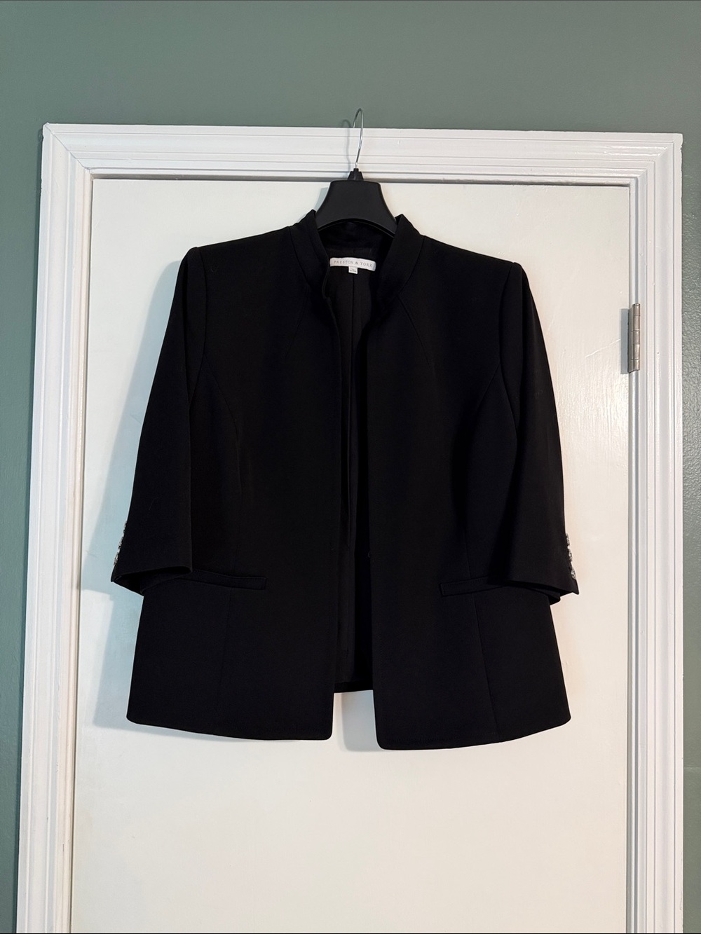 Preston & York Black Open-Front Blazer